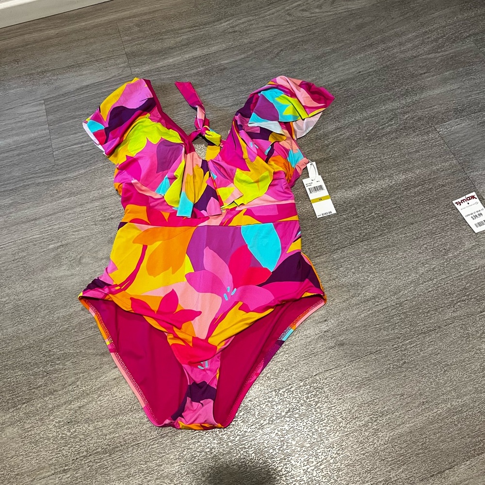 New Swimming suits Trina Turk size 14 - Picture 2 of 10
